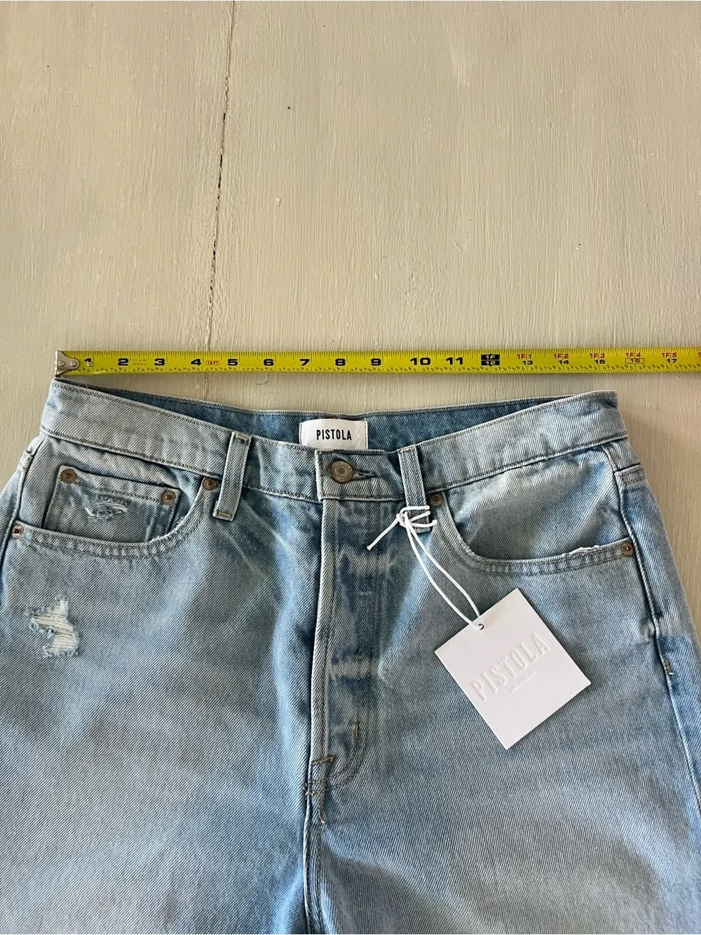 NWT Pistola Cassie Super High Rise Straight Crop Jean Sz 30 Leisire Vintage Wash